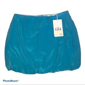NWT Tibi New York turquoise mini skirt